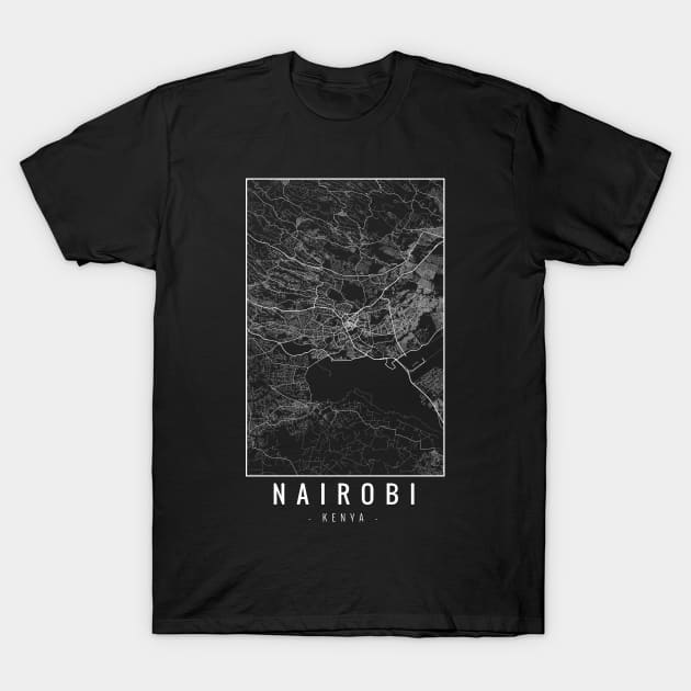 Nairobi Kenia Minimalist Map T-Shirt by Mapagram